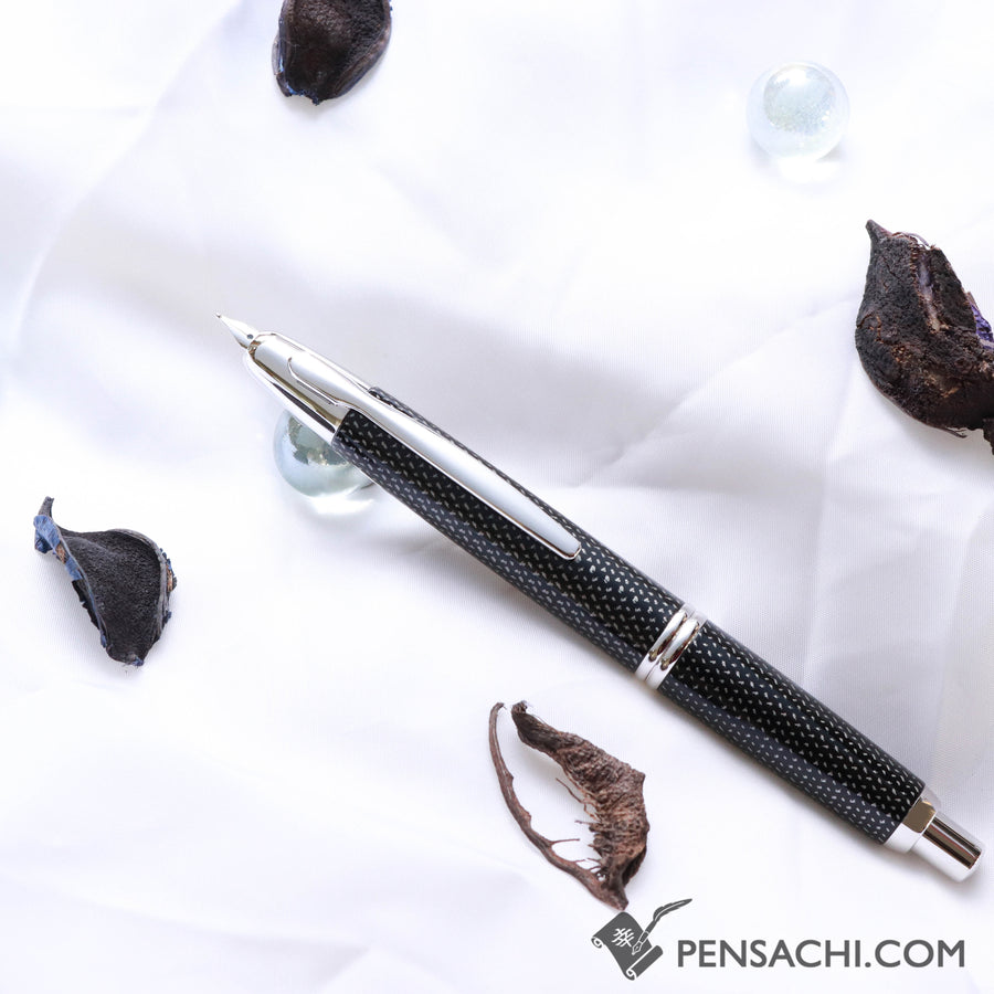 PILOT Vanishing Point Capless Fountain Pen - Black Carbonesque - PenSachi Japanese Limited Fountain Pen