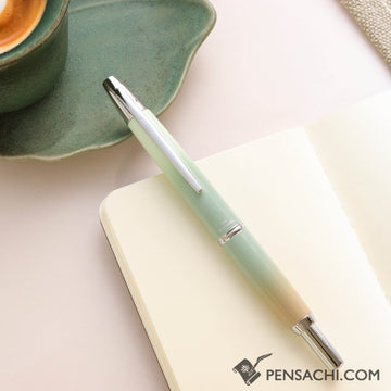 PILOT Limited Edition Vanishing Point Capless Fountain Pen - Harbor-mint Silver - PenSachi Japanese Limited Fountain Pen