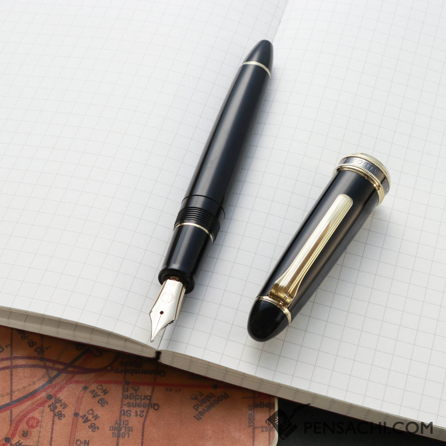 SAILOR 1911 Large (Full size) Special Nib Naginata Togi Fountain Pen - Black Gold - PenSachi Japanese Limited Fountain Pen