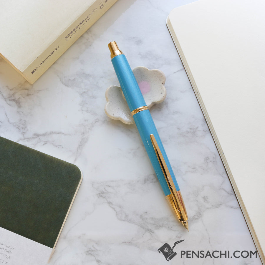 PILOT Limited Edition Vanishing Point Capless Decimo Fountain Pen - Aquamarine Blue - PenSachi Japanese Limited Fountain Pen