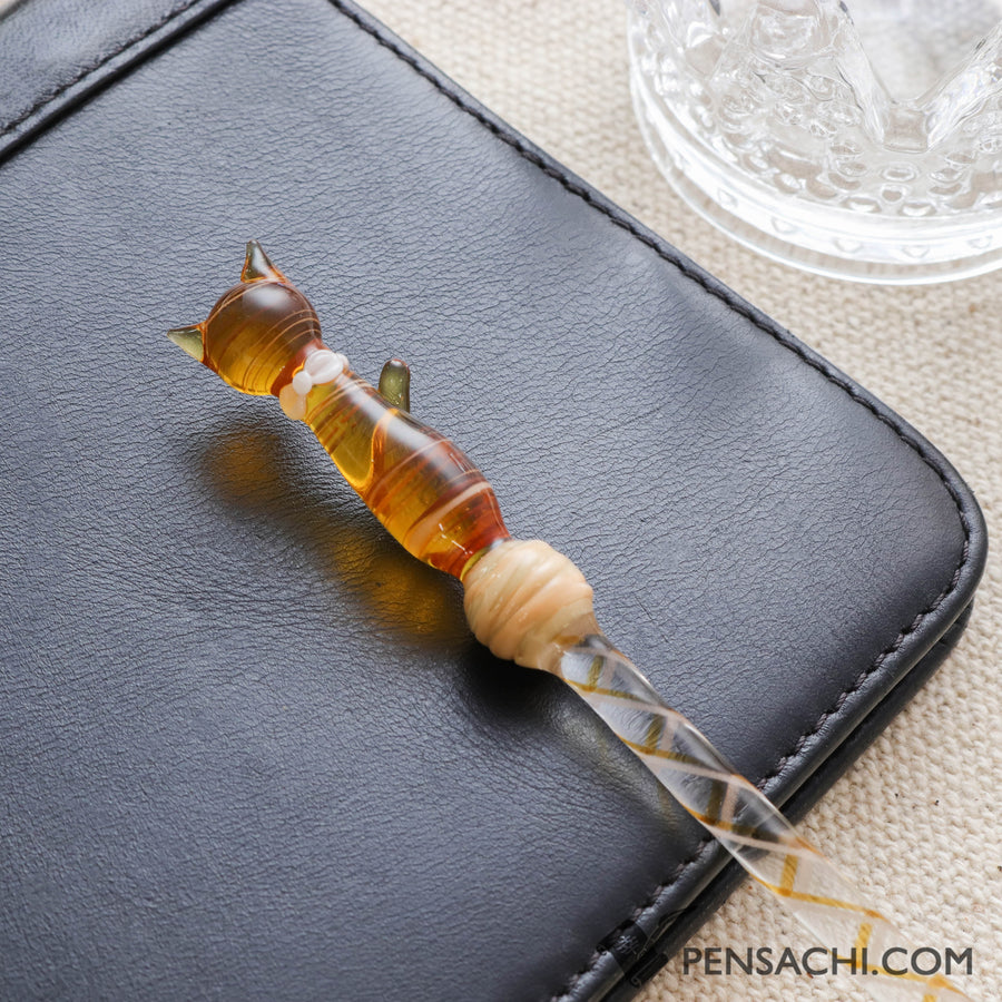 Glass Kaoria Neko Pen - Brown Tabby - PenSachi Japanese Limited Fountain Pen