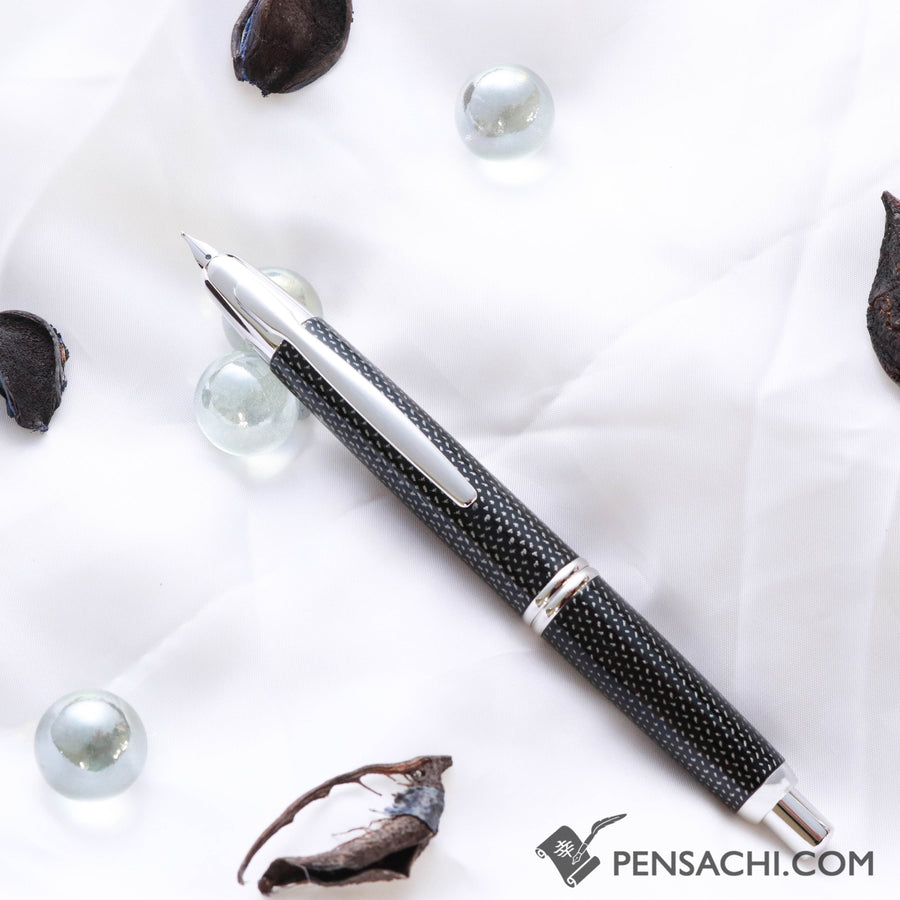 PILOT Vanishing Point Capless Fountain Pen - Black Carbonesque - PenSachi Japanese Limited Fountain Pen