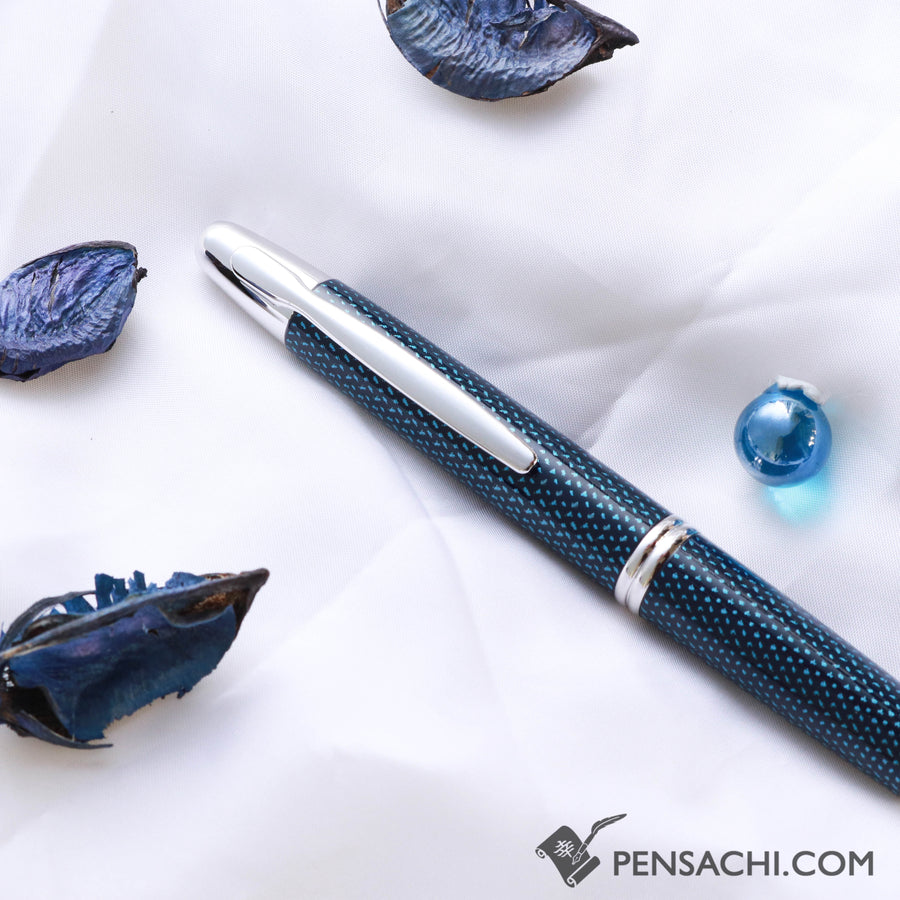 PILOT Vanishing Point Capless Fountain Pen - Blue Carbonesque - PenSachi Japanese Limited Fountain Pen