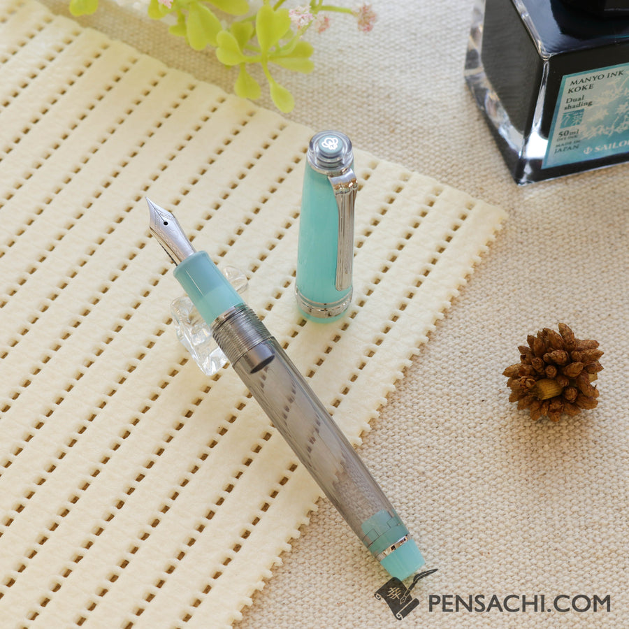 SAILOR Limited Edition Pro Gear Slim Manyo Fountain Pen Set -  Moss - PenSachi Japanese Limited Fountain Pen