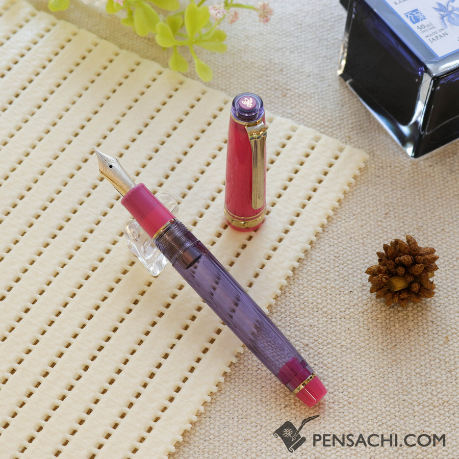 SAILOR Limited Edition Pro Gear Slim Manyo Fountain Pen Set - Rabbit Ear Iris - PenSachi Japanese Limited Fountain Pen