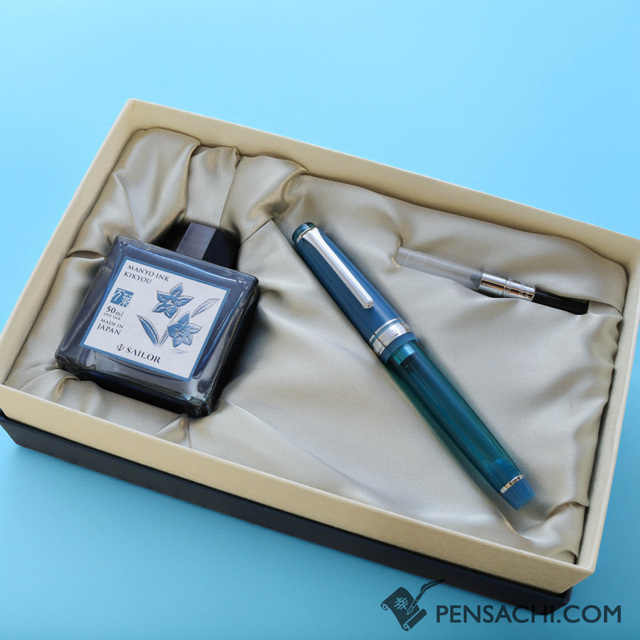 SAILOR Limited Edition Pro Gear Slim Manyo Fountain Pen Set -  Violet - PenSachi Japanese Limited Fountain Pen