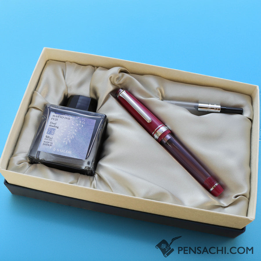 SAILOR Limited Edition Pro Gear Slim Manyo Fountain Pen Set -  Wisteria - PenSachi Japanese Limited Fountain Pen