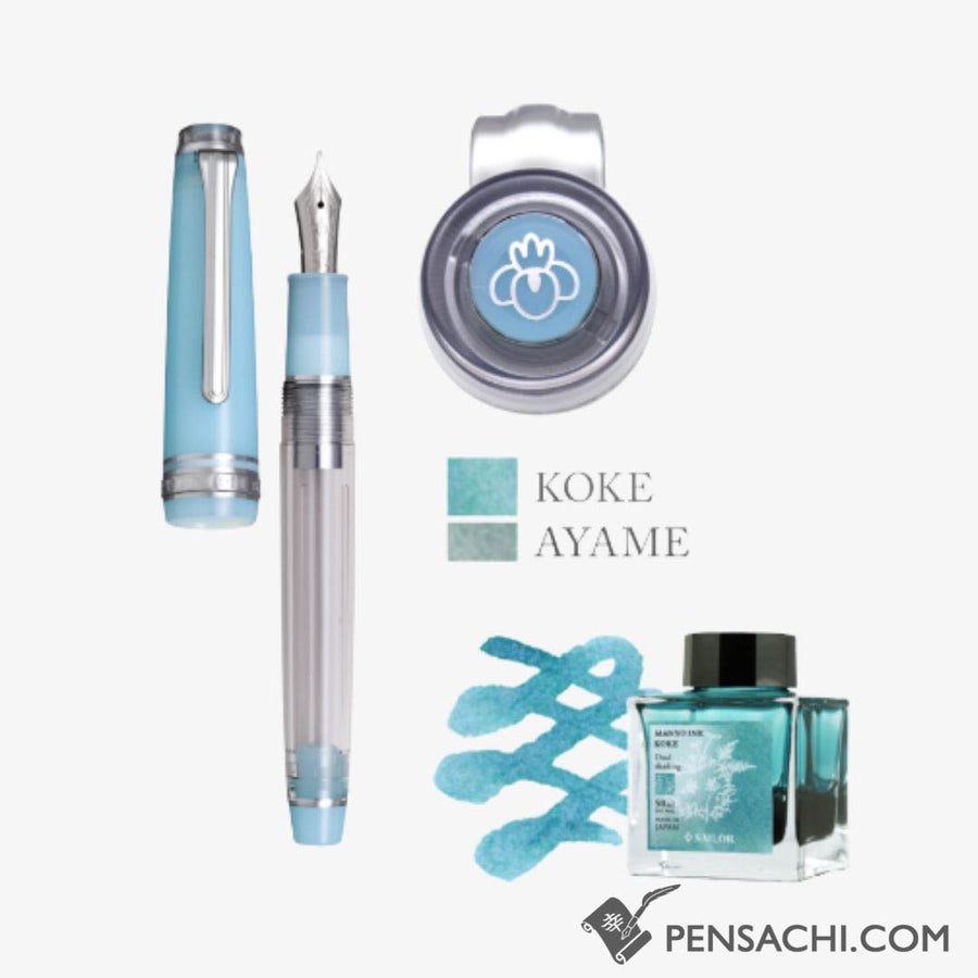 SAILOR Limited Edition Pro Gear Slim Manyo Fountain Pen Set -  Moss - PenSachi Japanese Limited Fountain Pen