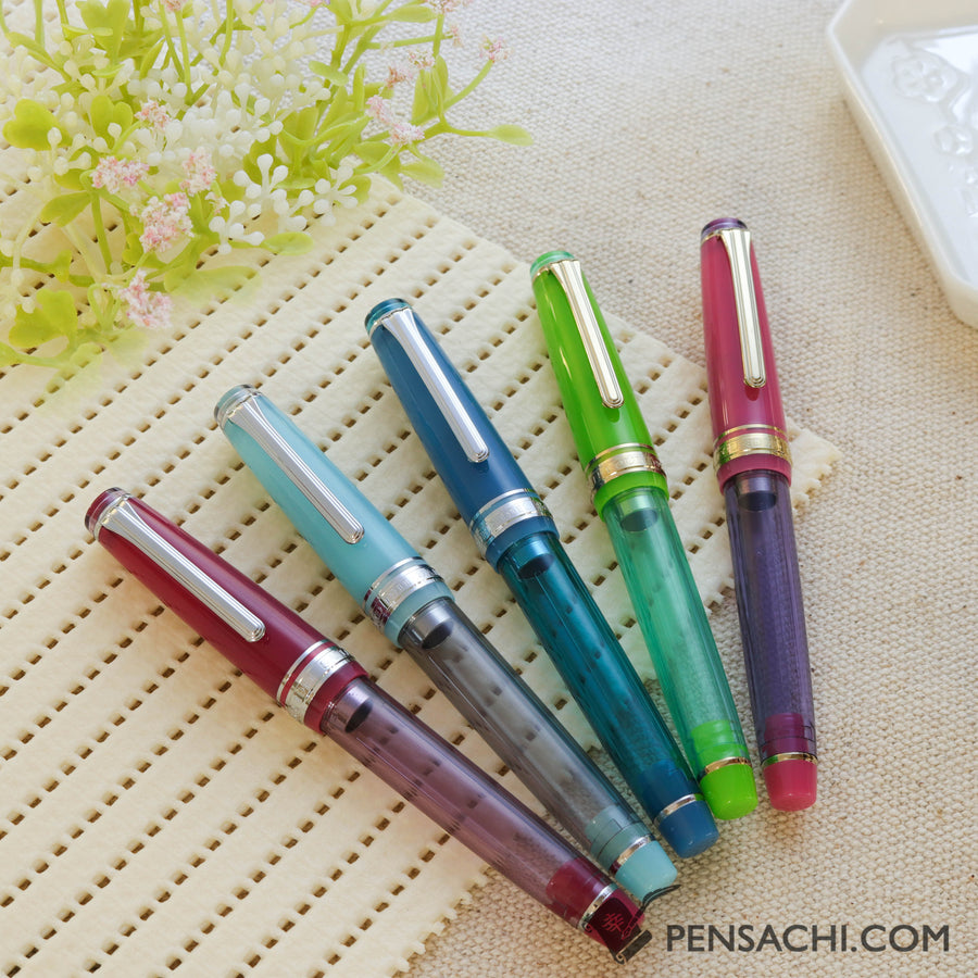 SAILOR Limited Edition Pro Gear Slim Manyo Fountain Pen Set - Rabbit Ear Iris - PenSachi Japanese Limited Fountain Pen