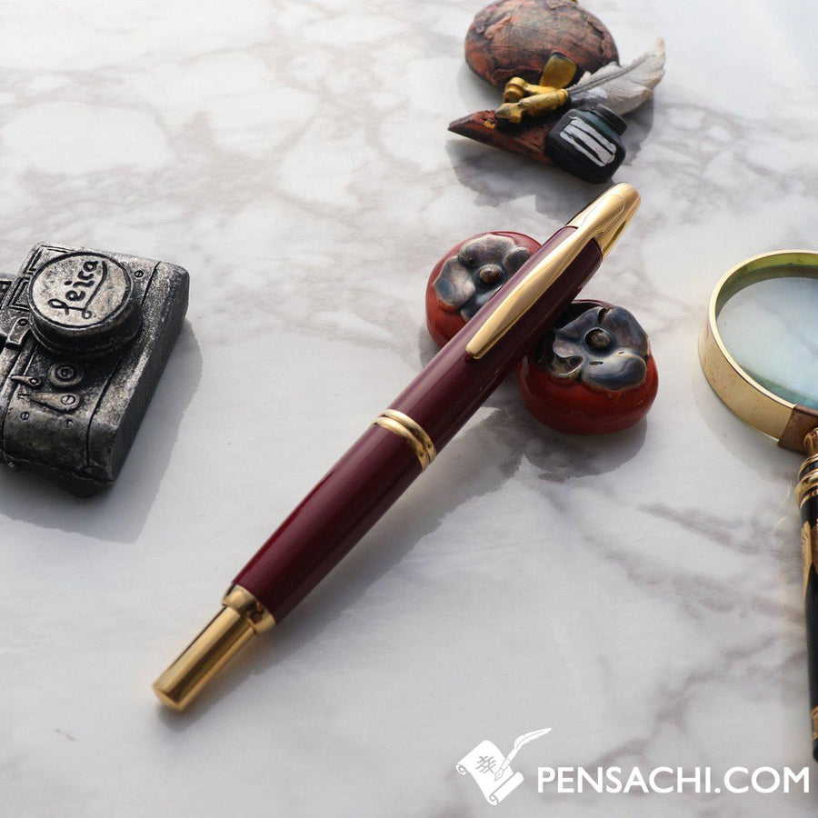 PILOT Vanishing Point Capless Gold Fountain Pen - Deep Red - PenSachi Japanese Limited Fountain Pen