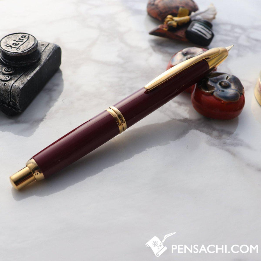 PILOT Vanishing Point Capless Gold Fountain Pen - Deep Red - PenSachi Japanese Limited Fountain Pen