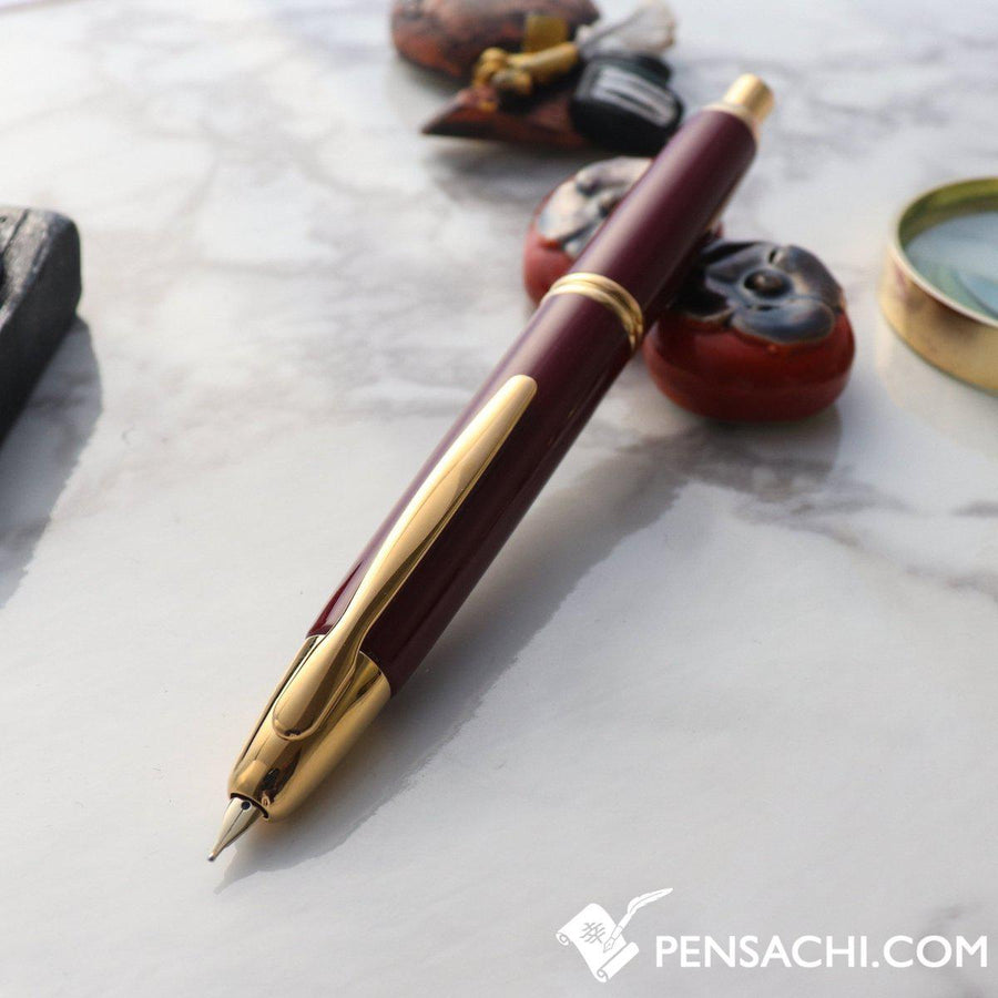 PILOT Vanishing Point Capless Gold Fountain Pen - Deep Red - PenSachi Japanese Limited Fountain Pen