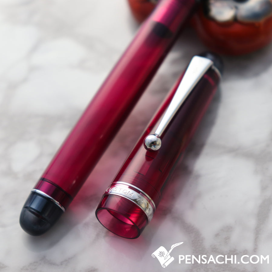 PILOT Custom 74 Fountain Pen - Demonstrator Wine Red - PenSachi Japanese Limited Fountain Pen