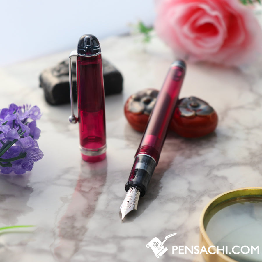 PILOT Custom 74 Fountain Pen - Demonstrator Wine Red - PenSachi Japanese Limited Fountain Pen