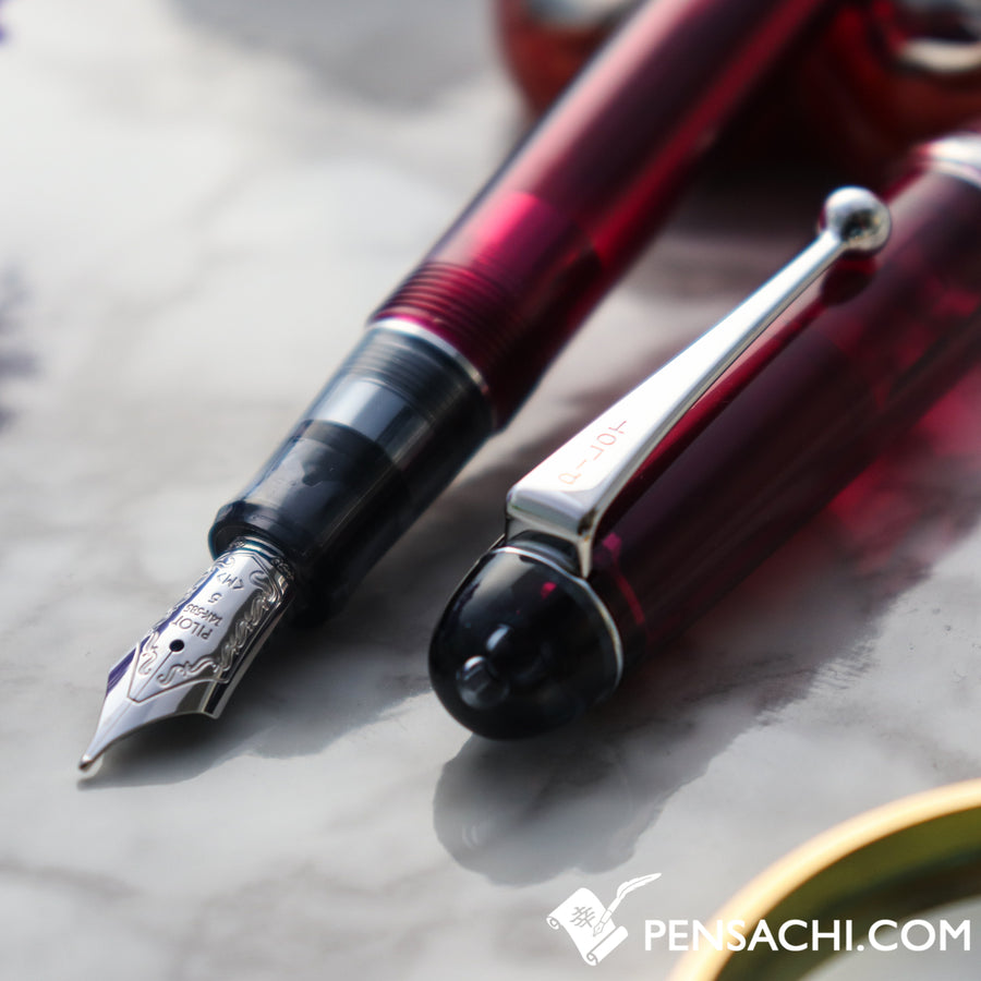 PILOT Custom 74 Fountain Pen - Demonstrator Wine Red - PenSachi Japanese Limited Fountain Pen