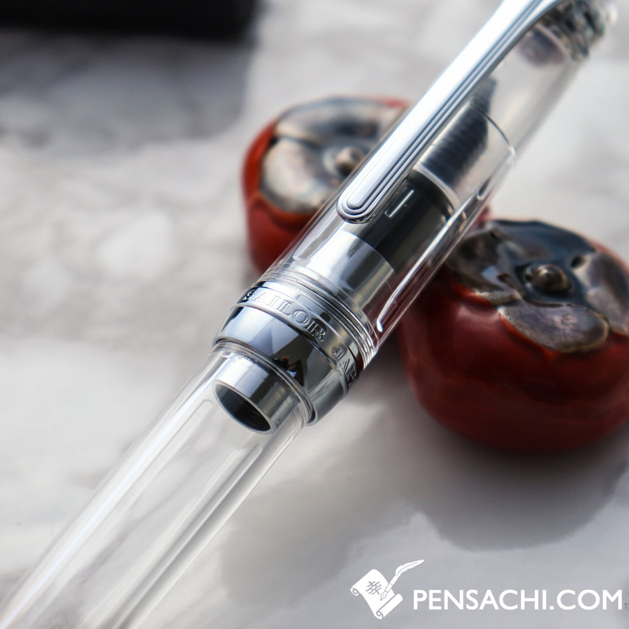 SAILOR Limited Edition Pro Gear Slim (Sapporo) Demonstrator Fountain Pen - Transparent Silver - PenSachi Japanese Limited Fountain Pen