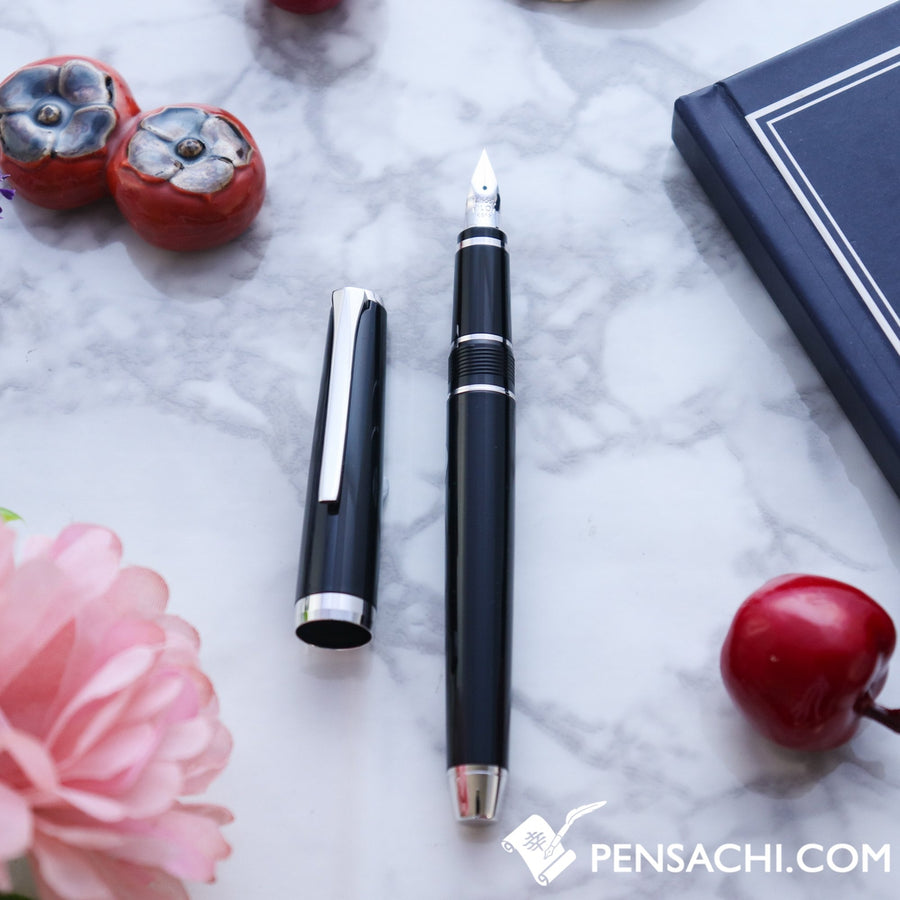 PILOT Falcon Elabo Metal Fountain Pen - Black - PenSachi Japanese Limited Fountain Pen