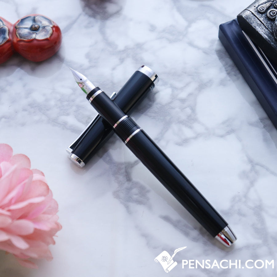 PILOT Falcon Elabo Metal Fountain Pen - Black - PenSachi Japanese Limited Fountain Pen