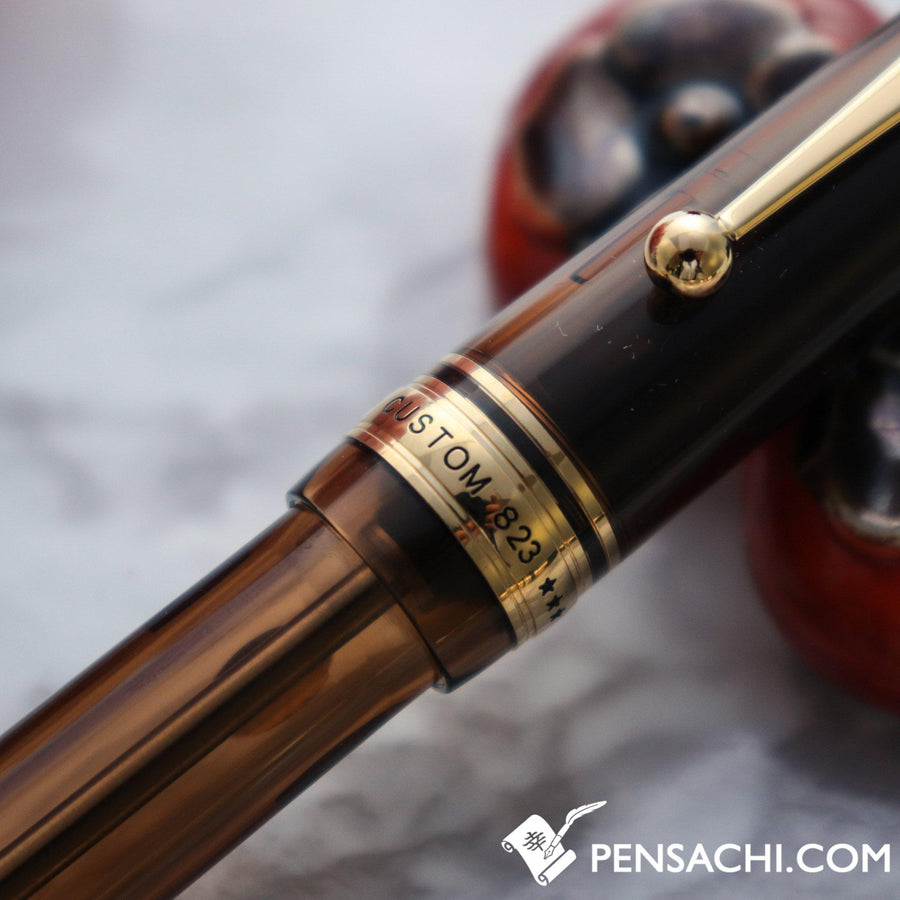 PILOT Custom 823 Fountain Pen - Amber Brown Demonstrator - PenSachi Japanese Limited Fountain Pen