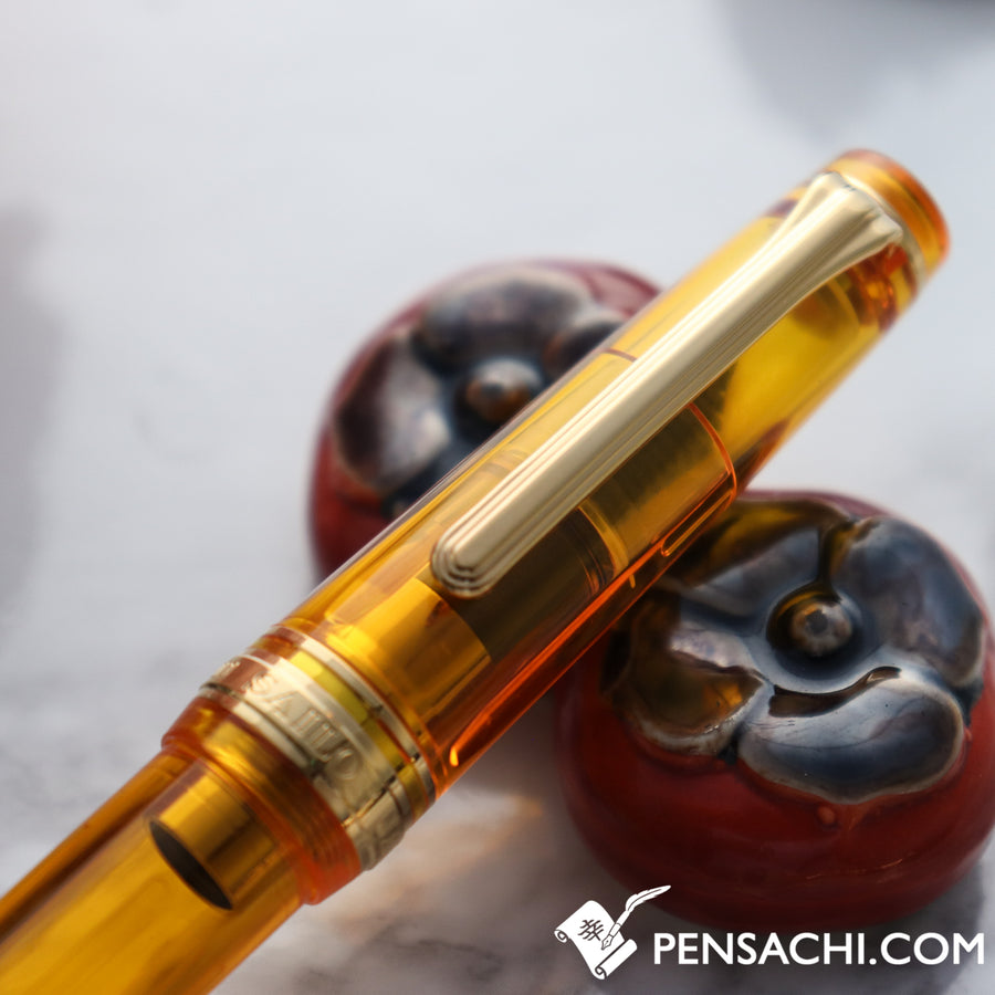 SAILOR Limited Edition Pro Gear Slim (Sapporo) Demonstrator Fountain Pen - Cyber Yellow - PenSachi Japanese Limited Fountain Pen