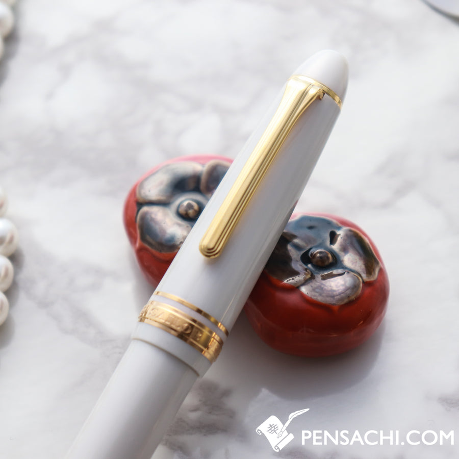 SAILOR 1911 Large (Full size)  Fountain Pen - White Gold - PenSachi Japanese Limited Fountain Pen