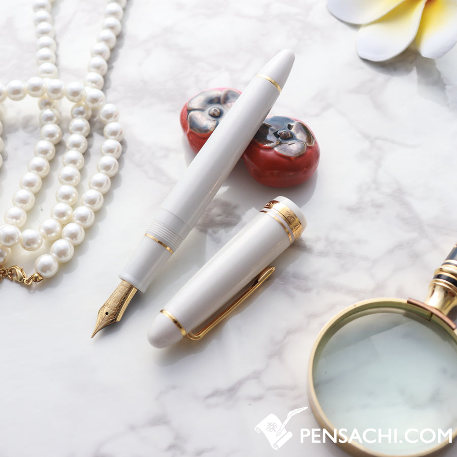 SAILOR 1911 Large (Full size)  Fountain Pen - White Gold - PenSachi Japanese Limited Fountain Pen