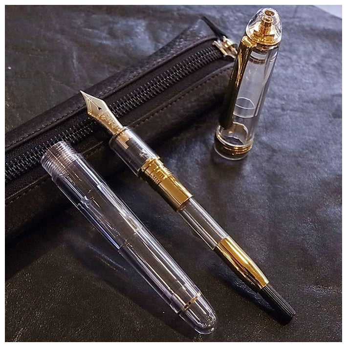 PLATINUM Limited Edition #3776 Century Fountain Pen - Skeleton Gold - PenSachi Japanese Limited Fountain Pen