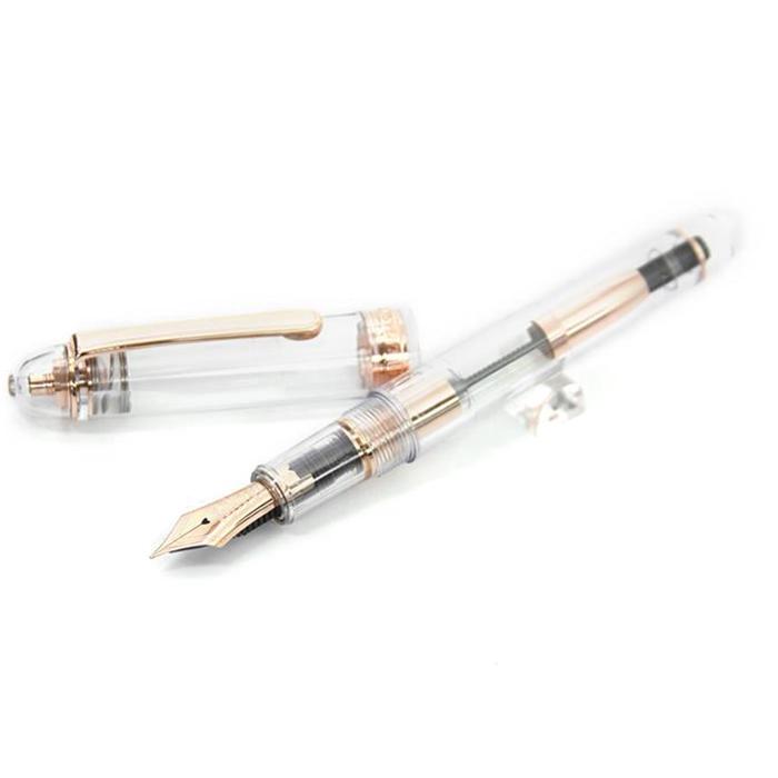 PLATINUM Limited Edition #3776 Century Fountain Pen - Skeleton Pink Gold - PenSachi Japanese Limited Fountain Pen