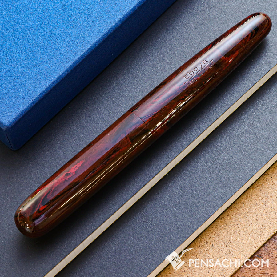 EBOYA Houga (Large) Ebonite Fountain Pen - Tanshin Red - PenSachi Japanese Limited Fountain Pen