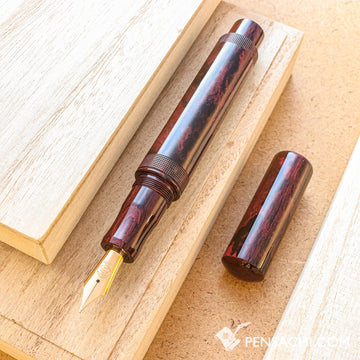 EBOYA Kyouka (Large) Ebonite Fountain Pen - Tanshin Red - PenSachi Japanese Limited Fountain Pen