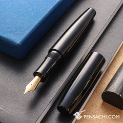 EBOYA Hakobune (Large) Ebonite Fountain Pen - Black - PenSachi Japanese Limited Fountain Pen