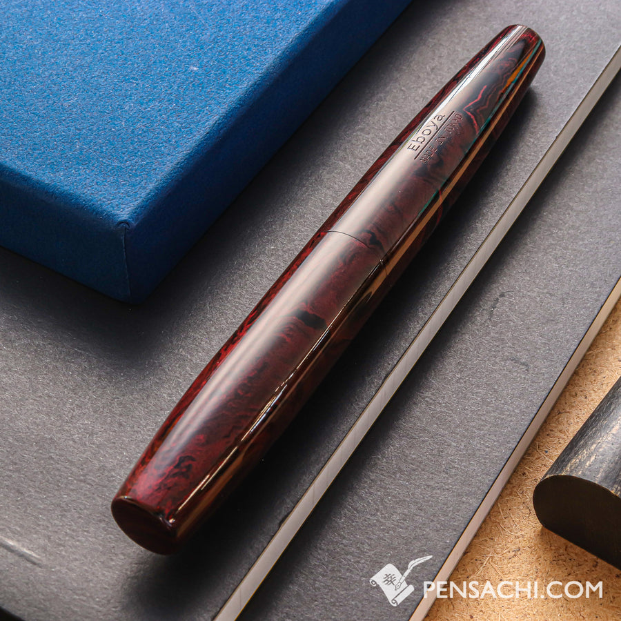 EBOYA Hakobune (Large) Ebonite Fountain Pen - Tanshin Red - PenSachi Japanese Limited Fountain Pen
