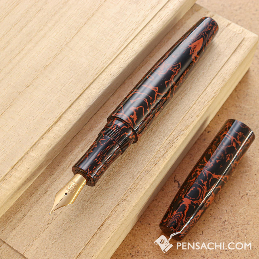 EBOYA Hakobune (Large) Ebonite Fountain Pen - Nichibo Orange - PenSachi Japanese Limited Fountain Pen