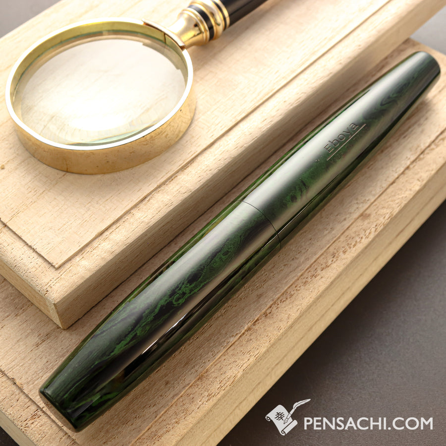 EBOYA Hakobune (Large) Ebonite Fountain Pen - Kumpuu Green - PenSachi Japanese Limited Fountain Pen