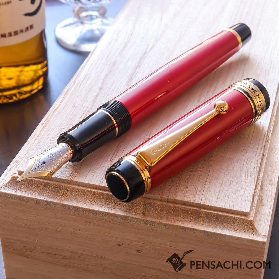 PILOT Custom 845 Fountain Pen - Shu Vermillion - PenSachi Japanese Limited Fountain Pen