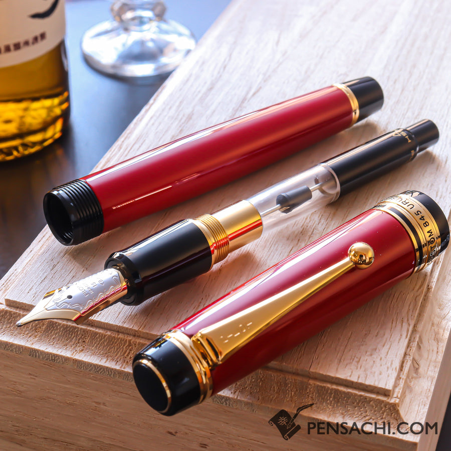 PILOT Custom 845 Fountain Pen - Shu Vermillion - PenSachi Japanese Limited Fountain Pen