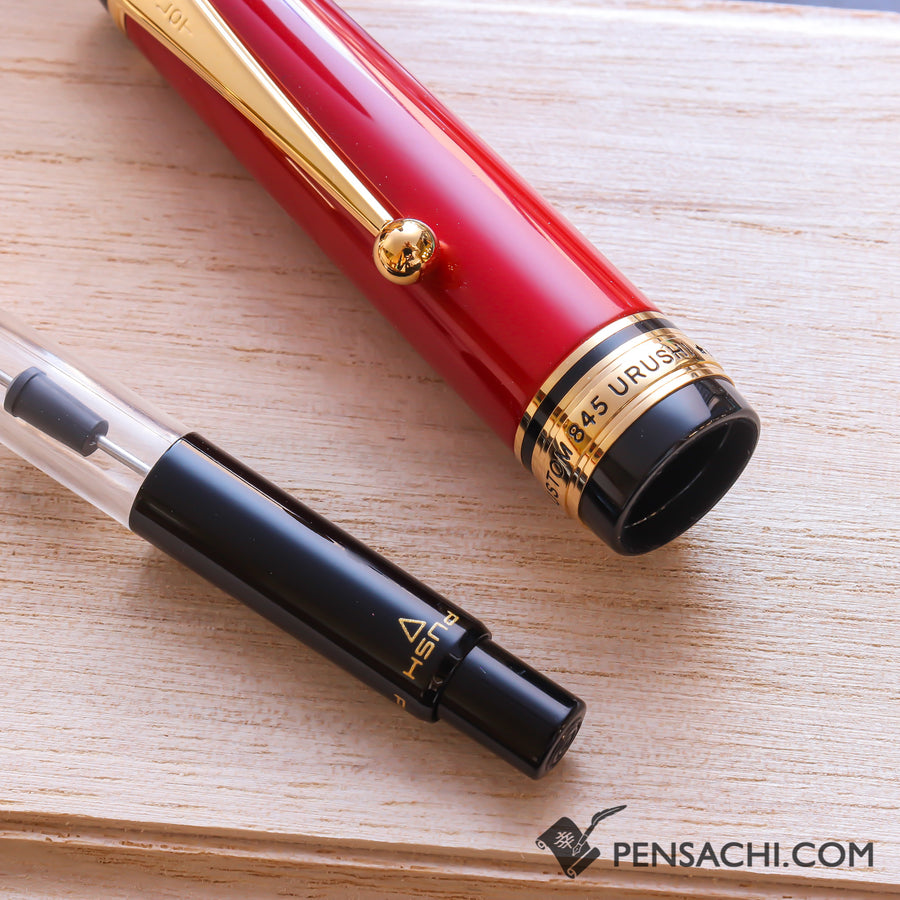 PILOT Custom 845 Fountain Pen - Shu Vermillion - PenSachi Japanese Limited Fountain Pen