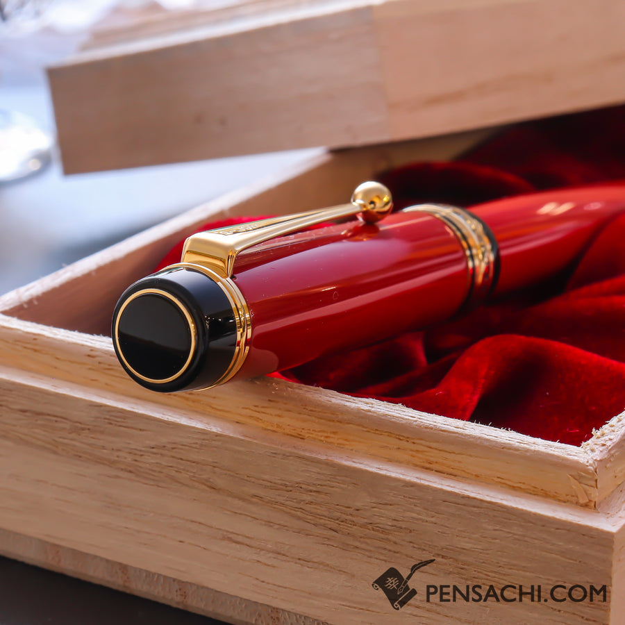 PILOT Custom 845 Fountain Pen - Shu Vermillion - PenSachi Japanese Limited Fountain Pen