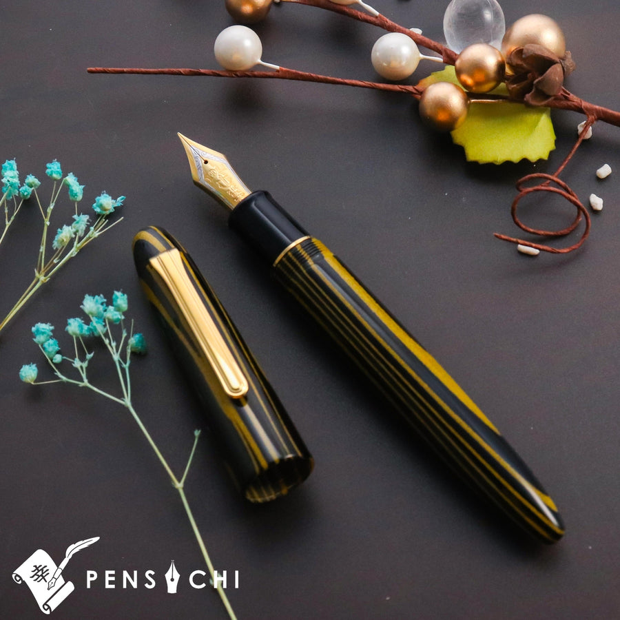 SAILOR Limited Edition King of Pens 1911 Ebonite Fountain Pen - Black Yellow - PenSachi Japanese Limited Fountain Pen