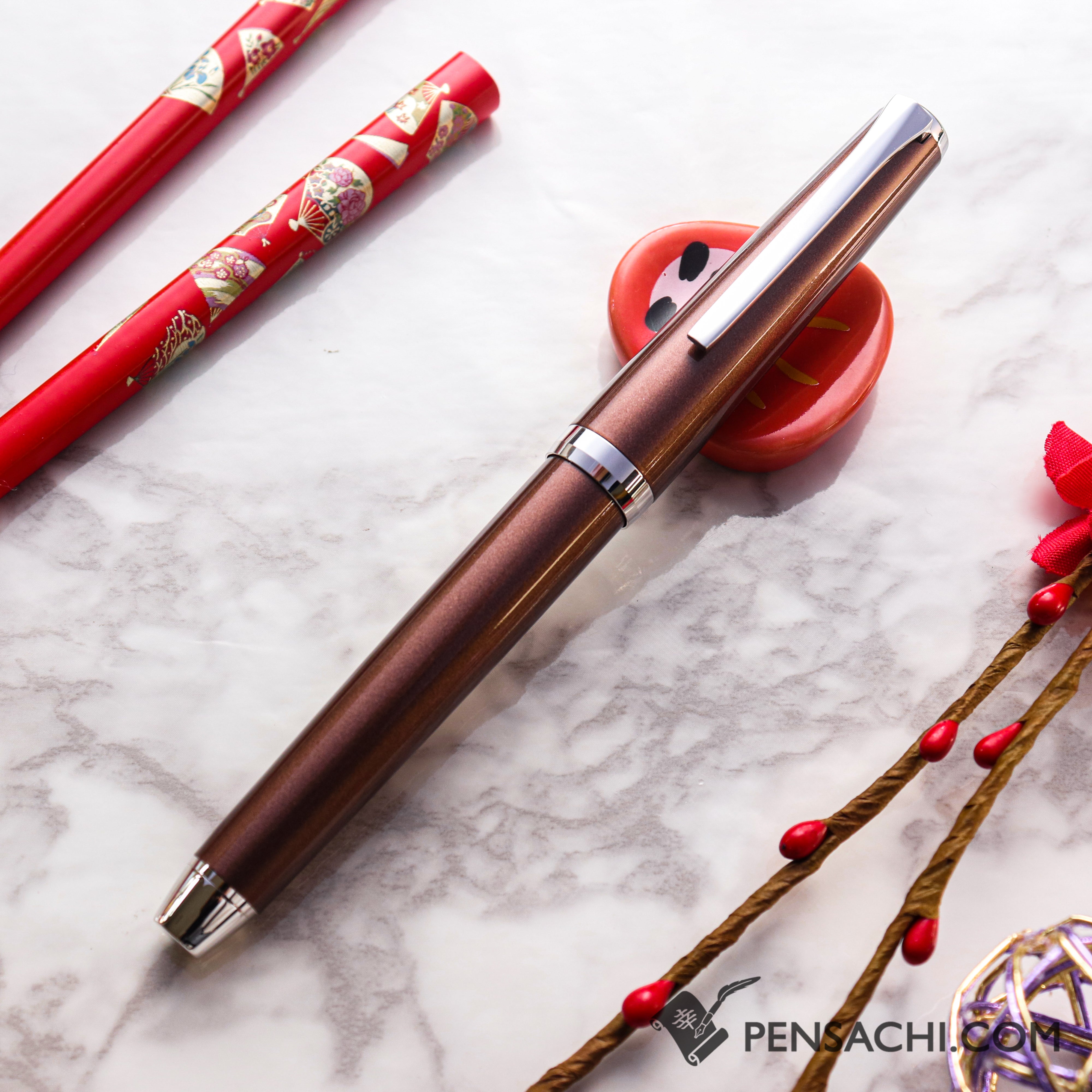 PILOT Falcon Elabo Metal Fountain Pen - Brown– PenSachi