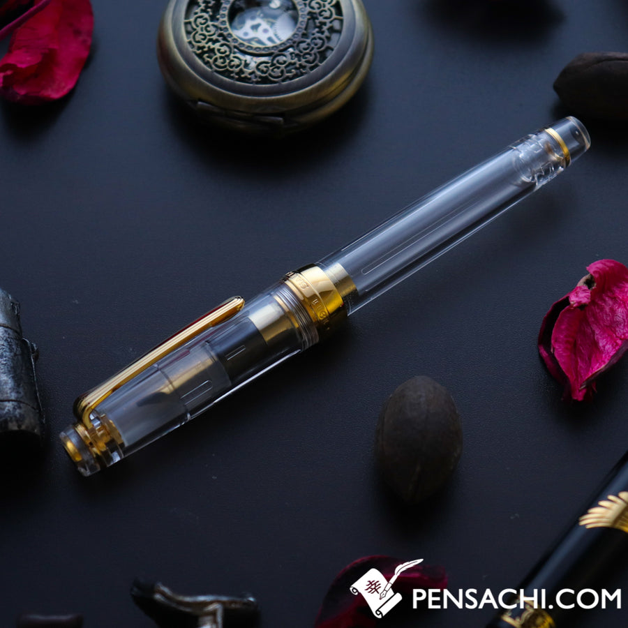 SAILOR Limited Edition Pro Gear Slim (Sapporo) Demonstrator Fountain Pen - Transparent Gold - PenSachi Japanese Limited Fountain Pen