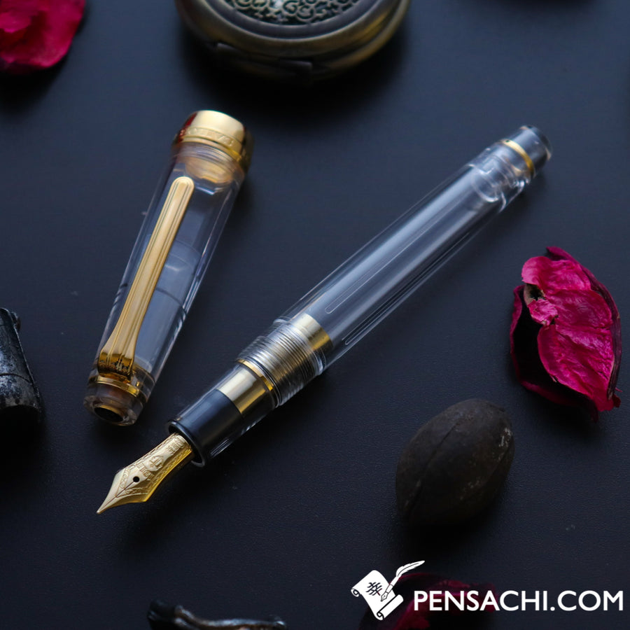 SAILOR Limited Edition Pro Gear Slim (Sapporo) Demonstrator Fountain Pen - Transparent Gold - PenSachi Japanese Limited Fountain Pen