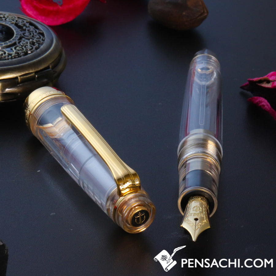 SAILOR Limited Edition Pro Gear Slim (Sapporo) Demonstrator Fountain Pen - Transparent Gold - PenSachi Japanese Limited Fountain Pen