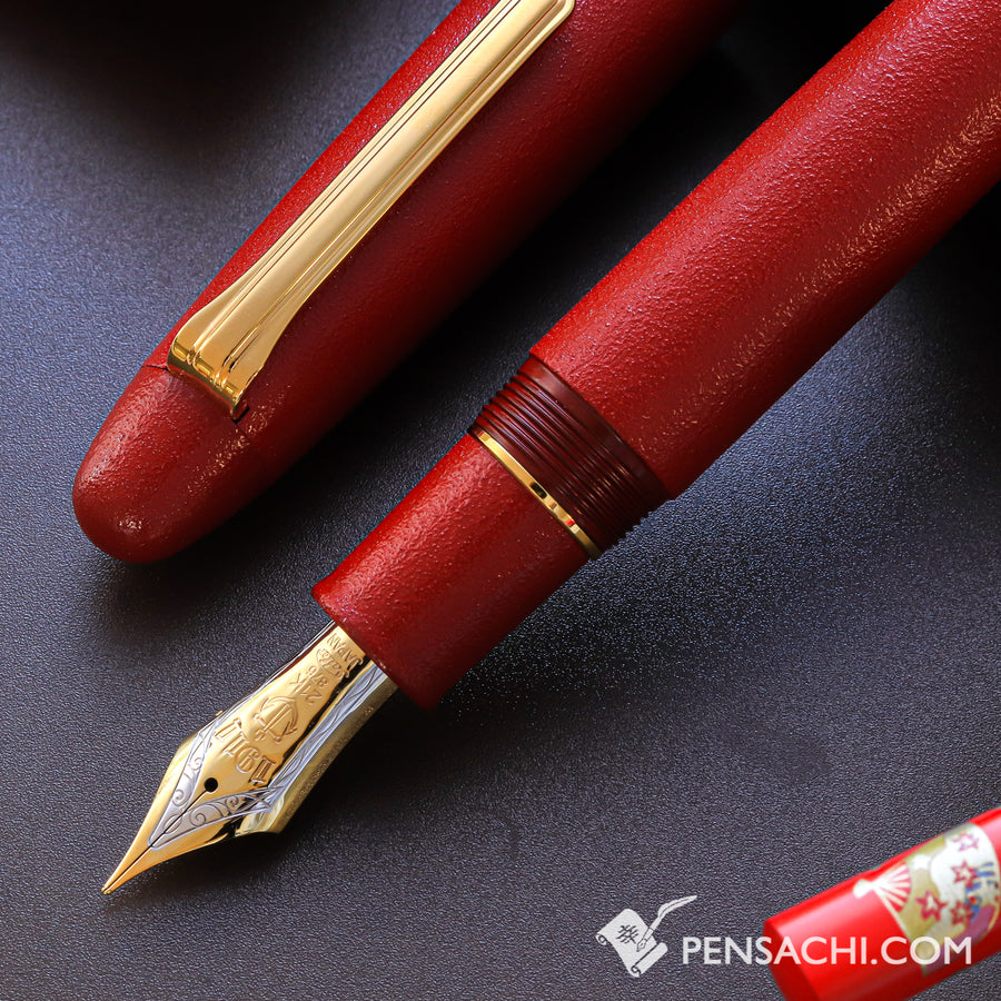 SAILOR King of Pens Urushi Makie Iro Miyabi Fountain Pen - Red - PenSachi Japanese Limited Fountain Pen