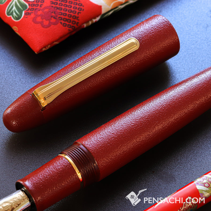 SAILOR King of Pens Urushi Makie Iro Miyabi Fountain Pen - Red - PenSachi Japanese Limited Fountain Pen