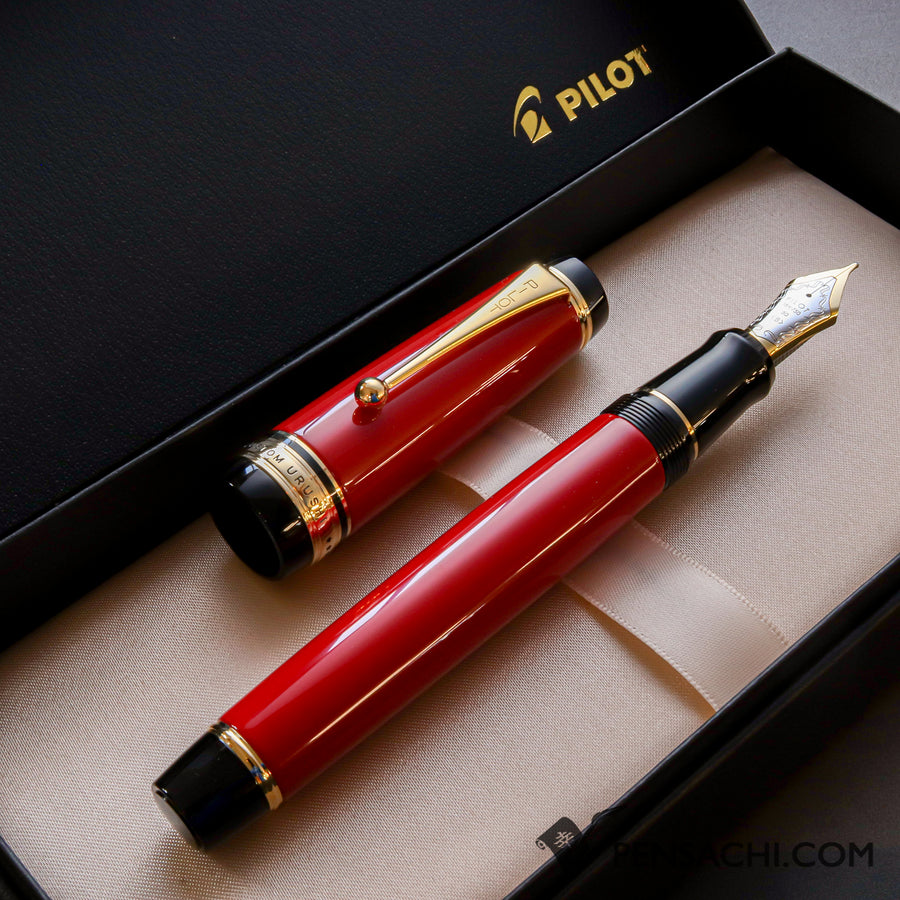 PILOT Custom Urushi Fountain Pen - Shu Vermillion - PenSachi Japanese Limited Fountain Pen