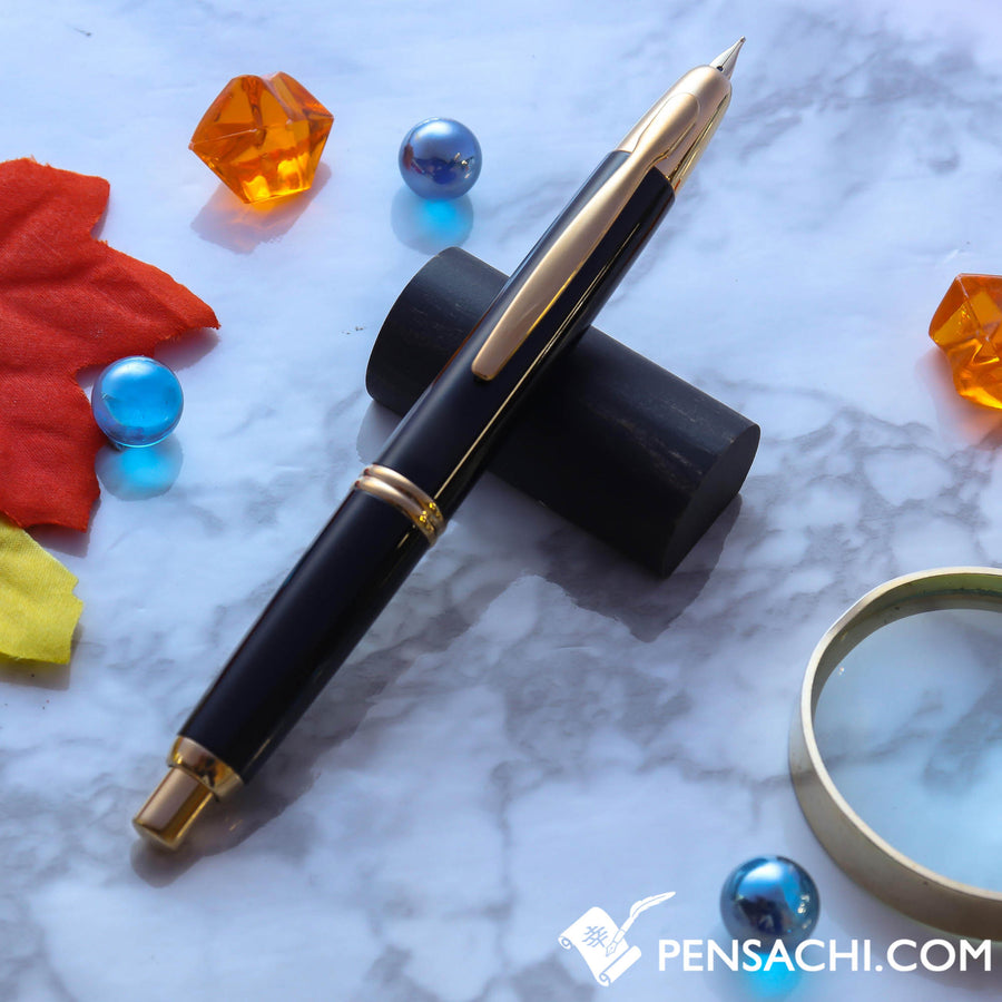 PILOT Vanishing Point Capless Gold Fountain Pen - Black - PenSachi Japanese Limited Fountain Pen