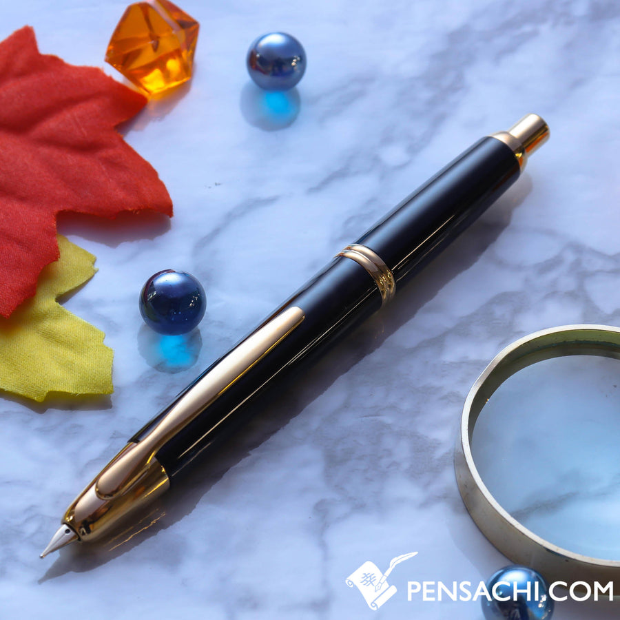 PILOT Vanishing Point Capless Gold Fountain Pen - Black - PenSachi Japanese Limited Fountain Pen