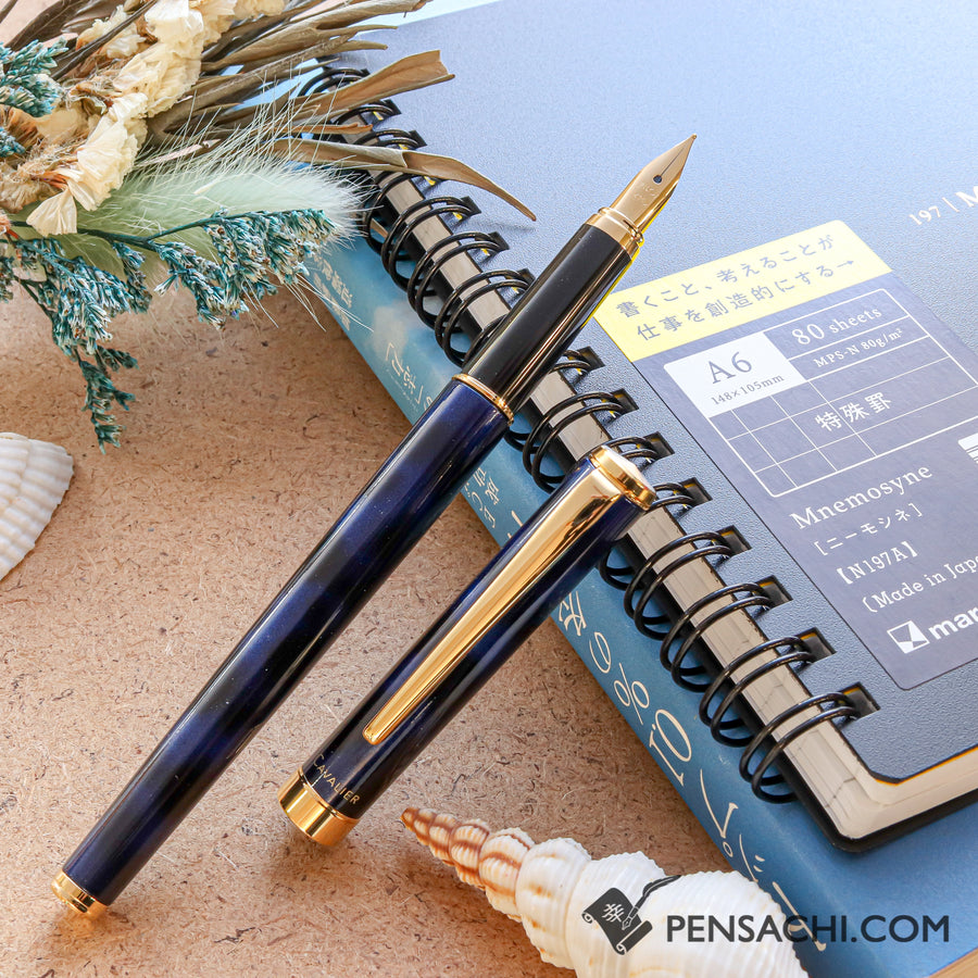 PILOT Cavalier Fountain Pen - Marble Blue - PenSachi Japanese Limited Fountain Pen