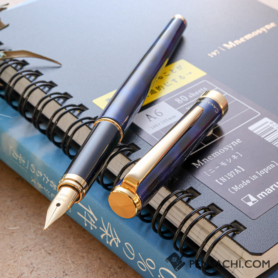 PILOT Cavalier Fountain Pen - Marble Blue - PenSachi Japanese Limited Fountain Pen